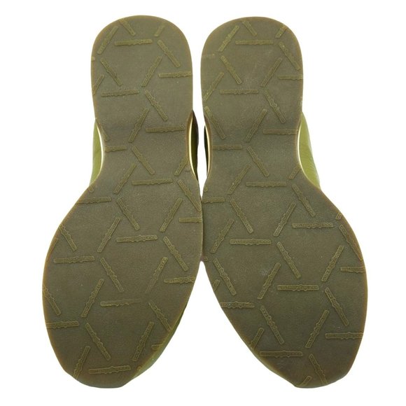 Simple Shoes Womens Sandals Size 7.5 Green Pebbled Leather Hook Loop Closures - Picture 9 of 12